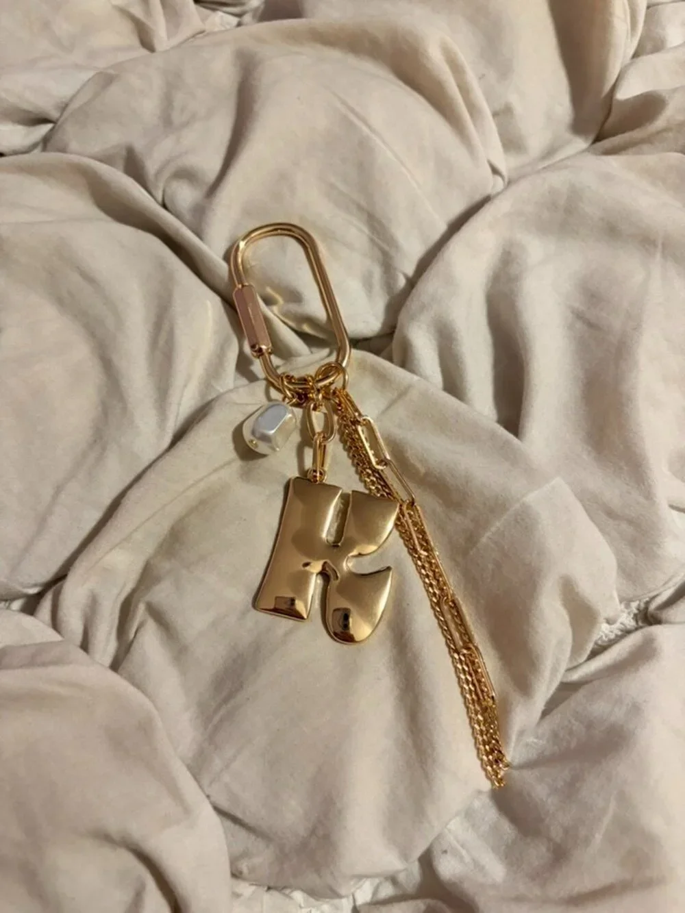 Free People Gold Tone Letter K Charm Bag Charm
